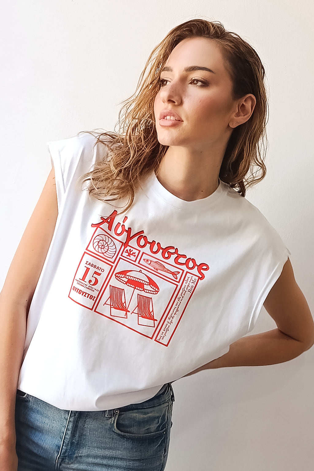 T-SHIRT ΑΥΓΟΥΣΤΟΣ (white)