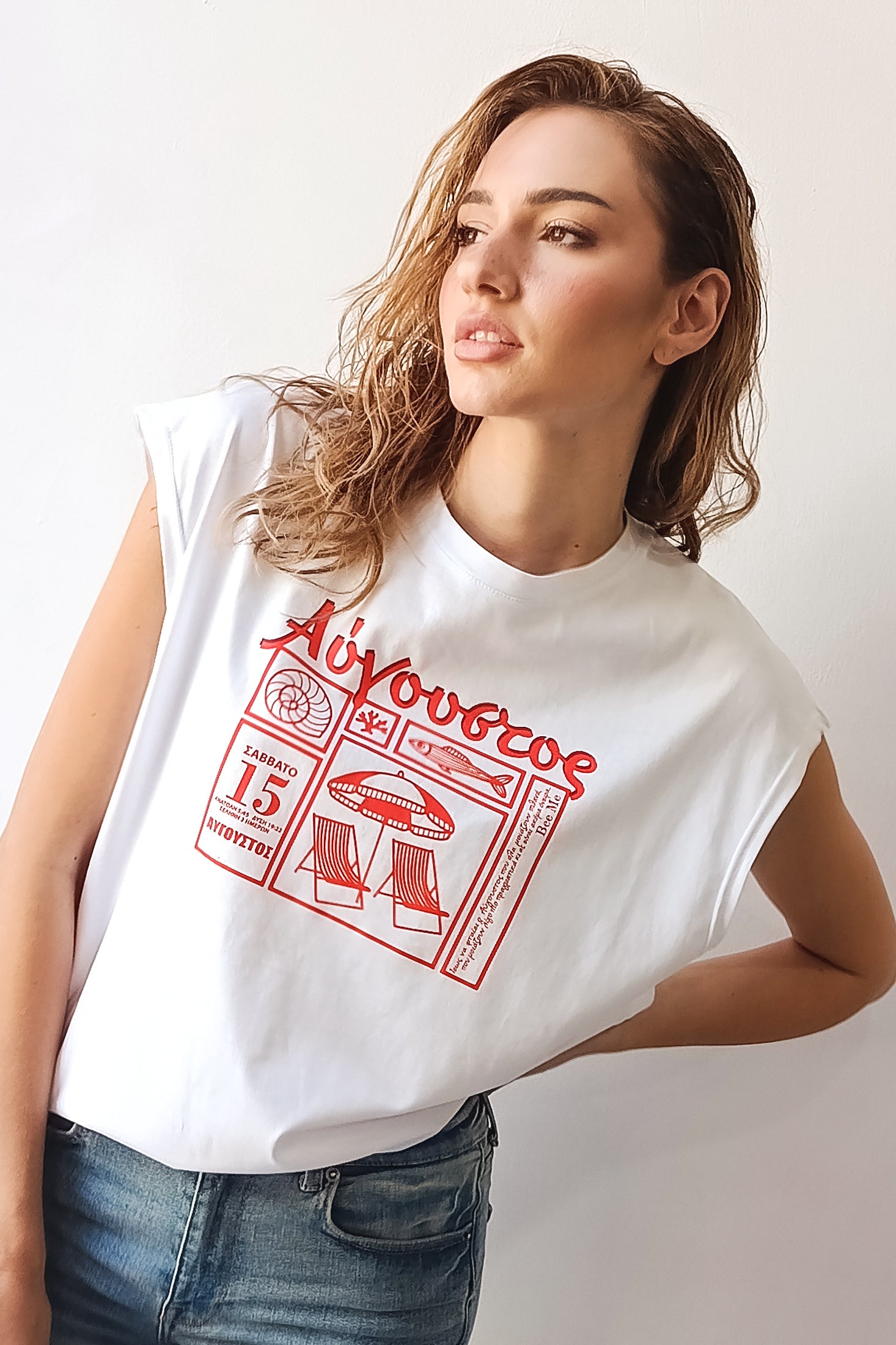 T-SHIRT ΑΥΓΟΥΣΤΟΣ (white)