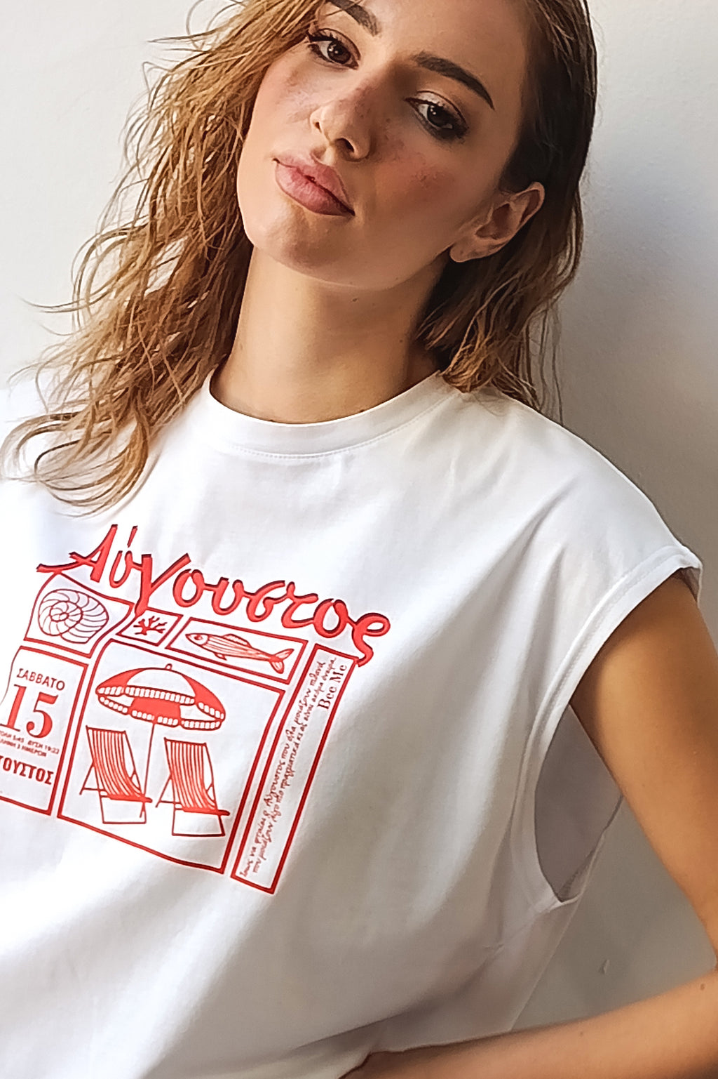 T-SHIRT ΑΥΓΟΥΣΤΟΣ (white)