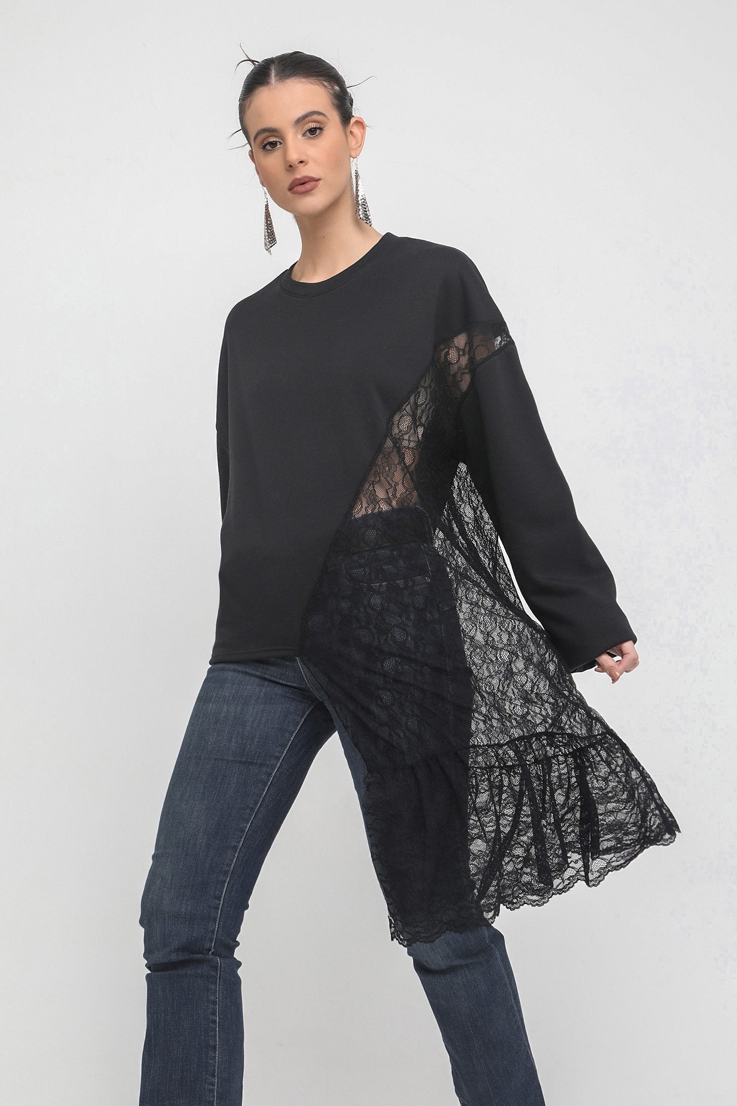 ANNIE SWEATSHIRT (lace combo)