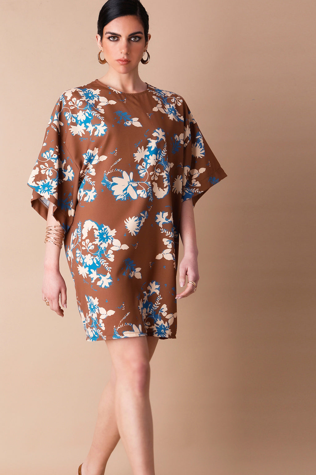 RENATA DRESS (brown/blue)