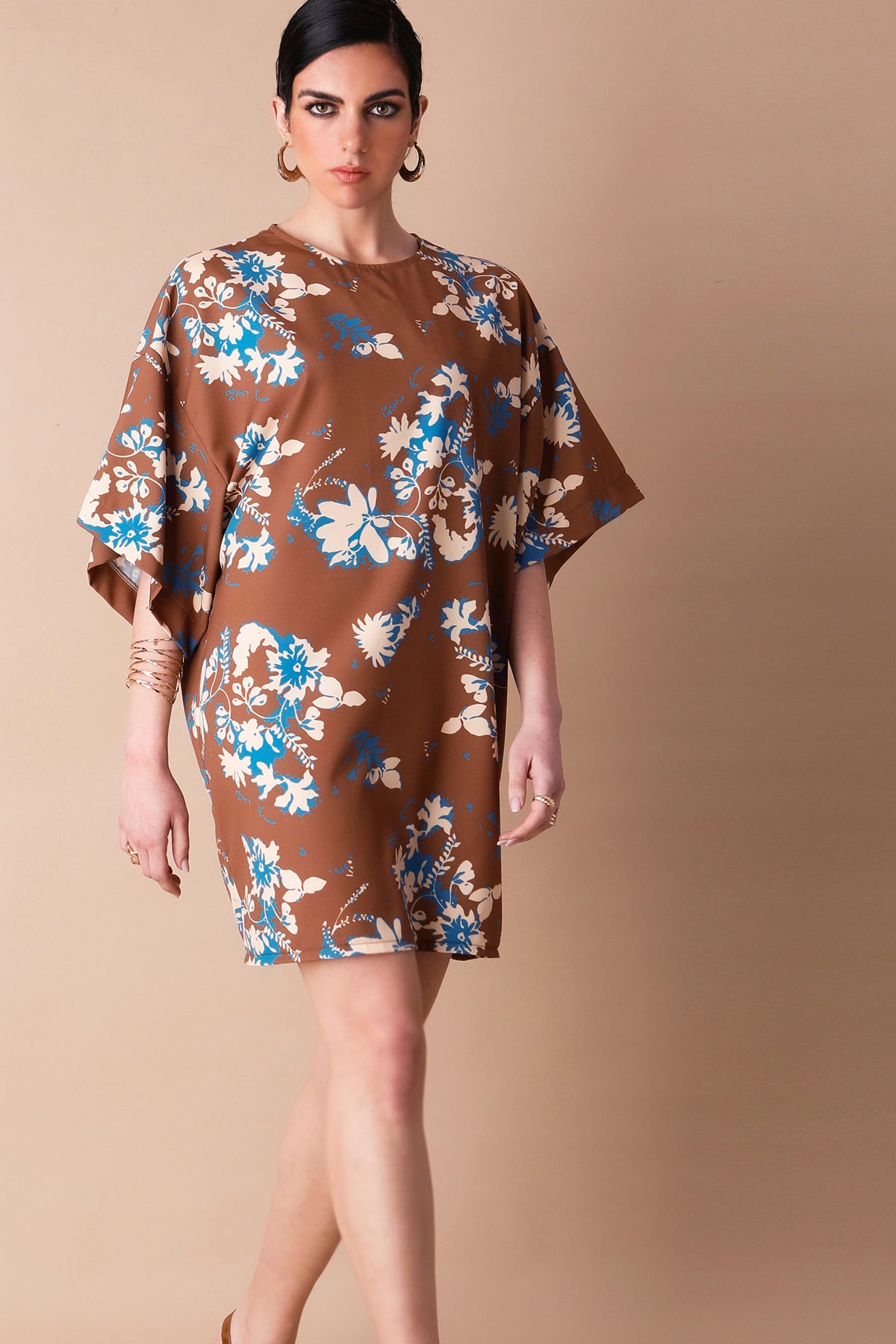 RENATA DRESS (brown/blue)