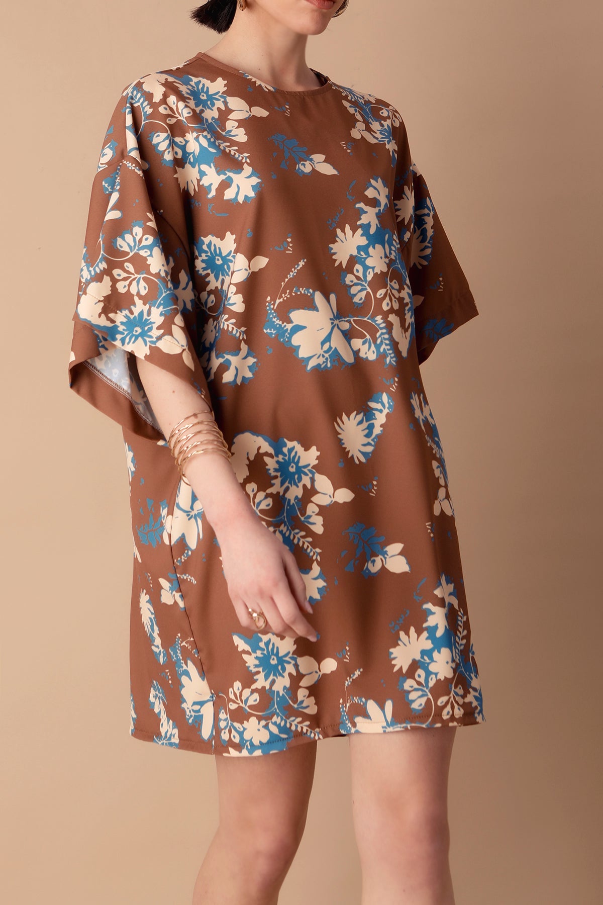 RENATA DRESS (brown/blue)