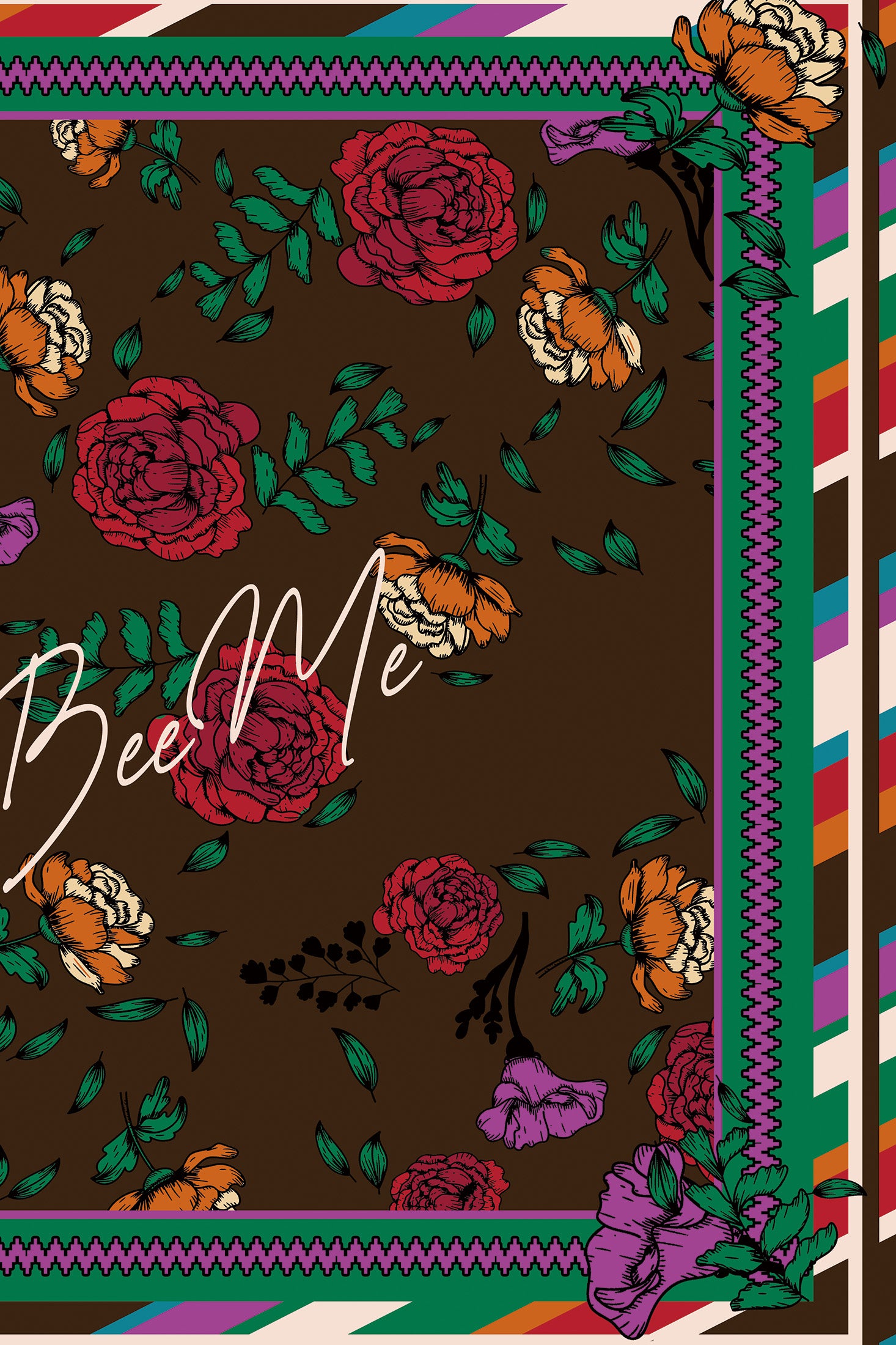 SCARF Brown Blossom