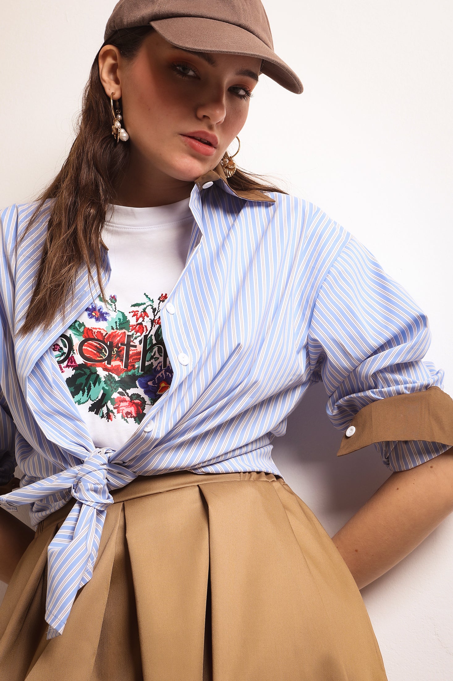 SKY SHIRT (beige lines)